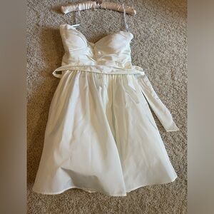Calvin Klein White Strapless Dress with Sash SIZE 8